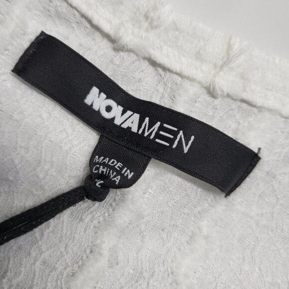 Nova Men T Shirt XXL Samuel Textured Boxy Short Sleeve White NWT - Picture 5 of 13